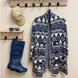 CHAPS Aztec cardigan sweater L